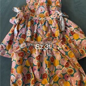 Colorful Citrus Print Dress - Size 3T